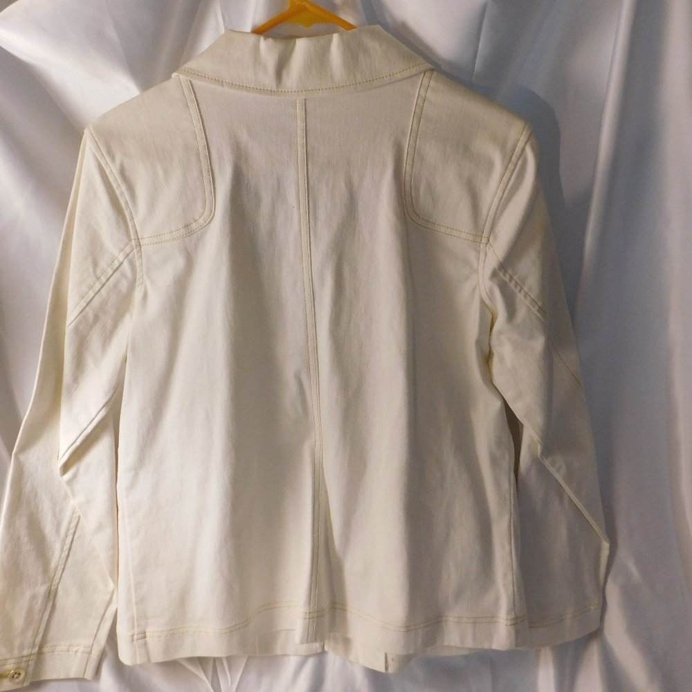 Denim & Co. White Woman's Jacket Small NEW - Picture 7 of 9
